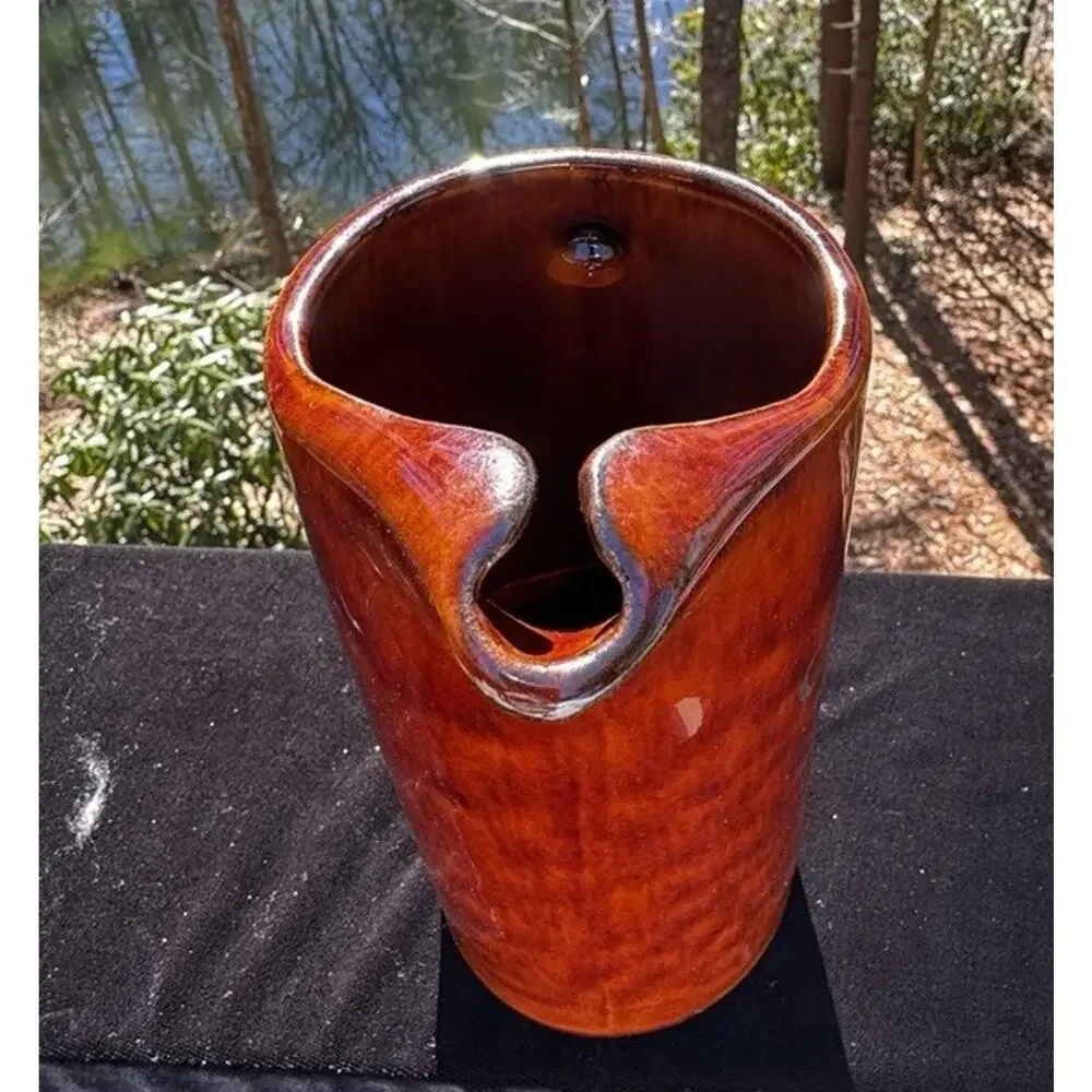 Vintage Coronet VSQ Brandy Pottery Water Pouring Pitcher Brown Barware -A1